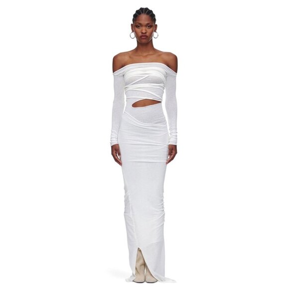 Vettese Mid Section Tubes Dress in White - Picture 2 of 5